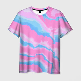 Мужская футболка 3D с принтом Облака в Тюмени, 100% полиэфир | прямой крой, круглый вырез горловины, длина до линии бедер | abstrakt | color | gradient | texture.краски | абстракция | брызги | градиент | красота | небо | облака | паттерн | полигоны | природа | розовый | текстура | цвет