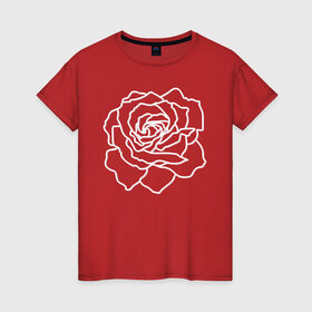 Женская футболка хлопок с принтом Роза для любимой в Тюмени, 100% хлопок | прямой крой, круглый вырез горловины, длина до линии бедер, слегка спущенное плечо | аромат | бабушке | белые розы | великолепие | краски | красота | лепестки | любовь | макро | маме | начальнице | нежность | подарок | подруге | природа | растения | роза | розы | сестре | украшение