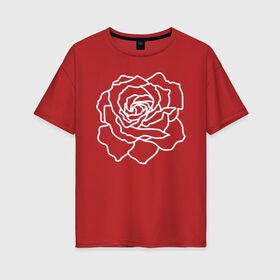 Женская футболка хлопок Oversize с принтом Роза для любимой в Тюмени, 100% хлопок | свободный крой, круглый ворот, спущенный рукав, длина до линии бедер
 | аромат | бабушке | белые розы | великолепие | краски | красота | лепестки | любовь | макро | маме | начальнице | нежность | подарок | подруге | природа | растения | роза | розы | сестре | украшение