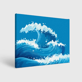 Холст прямоугольный с принтом Волны в Тюмени, 100% ПВХ |  | вода | волны | минимализм | море | природа | рисунок