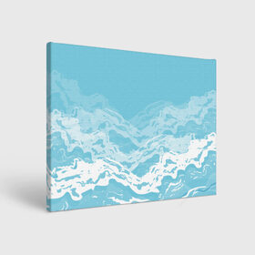 Холст прямоугольный с принтом Волны в Тюмени, 100% ПВХ |  | вода | волны | минимализм | море | нежность | природа | рисунок