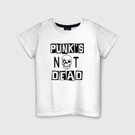 Детская футболка хлопок с принтом Панки в Тюмени, 100% хлопок | круглый вырез горловины, полуприлегающий силуэт, длина до линии бедер | punk | punks not dead | rock | sons of anarchy | анархия | группа | летов | логотип | музыка | надпись | панк | панк рок | прикольная | рок | свобода | хаос