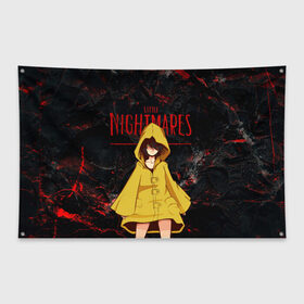 Флаг-баннер с принтом Little Nightmares 2 в Тюмени, 100% полиэстер | размер 67 х 109 см, плотность ткани — 95 г/м2; по краям флага есть четыре люверса для крепления | little nightmares | игра | страшилка | страшная игра | ужас | хоррор