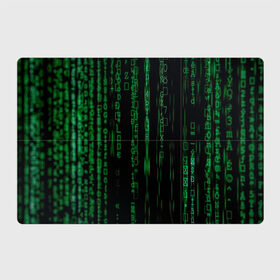 Магнитный плакат 3Х2 с принтом Матрица букв и чисел в Тюмени, Полимерный материал с магнитным слоем | 6 деталей размером 9*9 см | green | движение букв и цифр | киберпространство | матрица | много букв и чисел