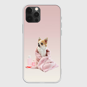 Чехол для iPhone 12 Pro Max с принтом собачка полотенце процедуры  в Тюмени, Силикон |  | ванна | выходной | градиент | душ | забота и теле | любовь к себе | мини собака | полотенце | процедуры | розовый | собака | собачка | спа | уход | чихуахуа | чихуашка | щенок