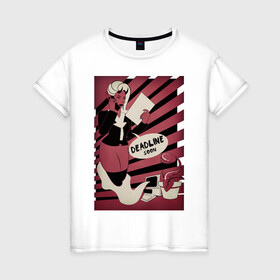 Женская футболка хлопок с принтом deadline скоро в Тюмени, 100% хлопок | прямой крой, круглый вырез горловины, длина до линии бедер, слегка спущенное плечо | computer | deadline | demon | programmer | демон | компьютер | програмист