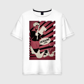 Женская футболка хлопок Oversize с принтом deadline скоро в Тюмени, 100% хлопок | свободный крой, круглый ворот, спущенный рукав, длина до линии бедер
 | computer | deadline | demon | programmer | демон | компьютер | програмист