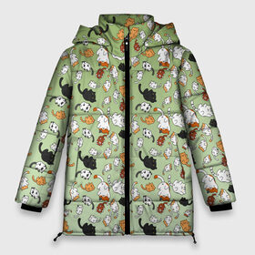 Женская зимняя куртка Oversize с принтом много рисованных котов узор в Тюмени, верх — 100% полиэстер; подкладка — 100% полиэстер; утеплитель — 100% полиэстер | длина ниже бедра, силуэт Оверсайз. Есть воротник-стойка, отстегивающийся капюшон и ветрозащитная планка. 

Боковые карманы с листочкой на кнопках и внутренний карман на молнии | ветеринар | градиент | домашний питомец | котейки | котики | коты | котэ | котята | кошатник | кошатница | кошачьи | кошки | любитель животных | много | мультяшные | мяу | нэко | рисованный | узор