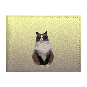 Обложка для студенческого билета с принтом персидская пушистая кошка в Тюмени, натуральная кожа | Размер: 11*8 см; Печать на всей внешней стороне | ветеринар | градиент | домашний питомец | котейка | котик | коты | котэ | кошатник | кошатница | кошачьи | кошки | любитель животных | мяу | нэко | персидская | сиамская | смесь | шаблон