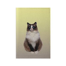 Обложка для паспорта матовая кожа с принтом персидская пушистая кошка в Тюмени, натуральная матовая кожа | размер 19,3 х 13,7 см; прозрачные пластиковые крепления | ветеринар | градиент | домашний питомец | котейка | котик | коты | котэ | кошатник | кошатница | кошачьи | кошки | любитель животных | мяу | нэко | персидская | сиамская | смесь | шаблон