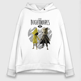 Женское худи Oversize хлопок с принтом Little Nightmares II в Тюмени, френч-терри — 70% хлопок, 30% полиэстер. Мягкий теплый начес внутри —100% хлопок | боковые карманы, эластичные манжеты и нижняя кромка, капюшон на магнитной кнопке | game | little nightmares | девочка и мальчик | желтый | игры | любовь | пара | парные