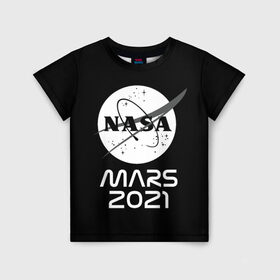 Детская футболка 3D с принтом NASA Perseverance в Тюмени, 100% гипоаллергенный полиэфир | прямой крой, круглый вырез горловины, длина до линии бедер, чуть спущенное плечо, ткань немного тянется | Тематика изображения на принте: 2020 | 2021 | 21б | elon | mars | musk | nasa | perseverance | space | spacex | илон | космос | марс | марсоход | маск | наса | настойчивый