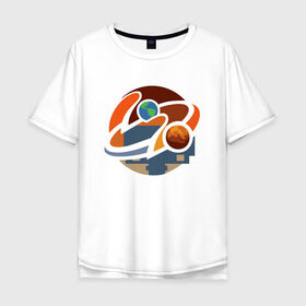 Мужская футболка хлопок Oversize с принтом Road to Mars (NASA) в Тюмени, 100% хлопок | свободный крой, круглый ворот, “спинка” длиннее передней части | 2020 | 2021 | 21б | elon | mars | musk | nasa | perseverance | space | spacex | илон | космос | марс | марсоход | маск | наса | настойчивый