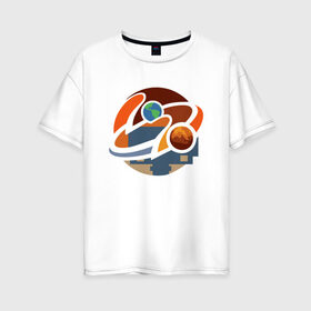 Женская футболка хлопок Oversize с принтом Road to Mars (NASA) в Тюмени, 100% хлопок | свободный крой, круглый ворот, спущенный рукав, длина до линии бедер
 | 2020 | 2021 | 21б | elon | mars | musk | nasa | perseverance | space | spacex | илон | космос | марс | марсоход | маск | наса | настойчивый
