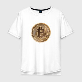 Мужская футболка хлопок Oversize с принтом БИТКОИН (НА СПИНЕ) в Тюмени, 100% хлопок | свободный крой, круглый ворот, “спинка” длиннее передней части | bitcoin | blockchain | btc | cardano | crypto | ethereum | polkadot | tether | xrp | бинанс | биткоин | блокчейн | валюта | деньги | криптовалюта | майнер | майнинг | цифровая валюта | цифровое золото | эфир