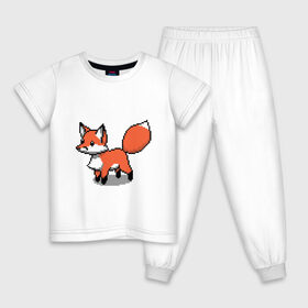 Детская пижама хлопок с принтом Minecraft Pixel art fox в Тюмени, 100% хлопок |  брюки и футболка прямого кроя, без карманов, на брюках мягкая резинка на поясе и по низу штанин
 | art | fox | minecraft | pixel | квадратики | лис | лиса | лисенок | лисичка | майнкрафт | пиксели | пиксель