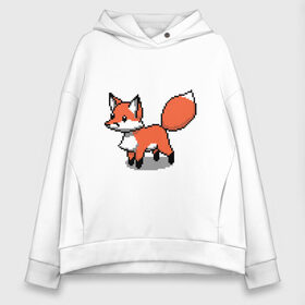 Женское худи Oversize хлопок с принтом Minecraft Pixel art fox в Тюмени, френч-терри — 70% хлопок, 30% полиэстер. Мягкий теплый начес внутри —100% хлопок | боковые карманы, эластичные манжеты и нижняя кромка, капюшон на магнитной кнопке | Тематика изображения на принте: art | fox | minecraft | pixel | квадратики | лис | лиса | лисенок | лисичка | майнкрафт | пиксели | пиксель