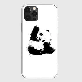 Чехол для iPhone 12 Pro Max с принтом Панда минимализм в Тюмени, Силикон |  | animal | bear | beast | black | minimalism | panda | white | белое | животное | зверь | краски | медведь | минимализм | панда | чернила | черно белое | черное