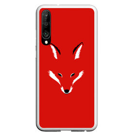 Чехол для Honor P30 с принтом Fox minimalism в Тюмени, Силикон | Область печати: задняя сторона чехла, без боковых панелей | animal | beast | face | fox | minimalism | muzzle | red | животное | зверь | красная | красный | лиса | лисы | лицо | минимализм