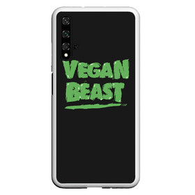 Чехол для Honor 20 с принтом Vegan Beast в Тюмени, Силикон | Область печати: задняя сторона чехла, без боковых панелей | Тематика изображения на принте: animal | beast | herbivorous | mutant | vegan | vegetarian | веган | вегетарианец | животное | зверь | мутант