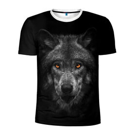 Мужская футболка 3D спортивная с принтом Evil Wolf в Тюмени, 100% полиэстер с улучшенными характеристиками | приталенный силуэт, круглая горловина, широкие плечи, сужается к линии бедра | animal | beast | dark | darkness | evil | moon | nigth | tegunvteg | werwolf | wild | wolf | вервольф | вой | волк | волки | волчара | дикий | животное | зверь | клык | клыки | луна | ночь | оборотень | полнолуние
