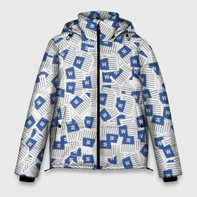 Мужская зимняя куртка 3D с принтом Документы Word в Тюмени, верх — 100% полиэстер; подкладка — 100% полиэстер; утеплитель — 100% полиэстер | длина ниже бедра, свободный силуэт Оверсайз. Есть воротник-стойка, отстегивающийся капюшон и ветрозащитная планка. 

Боковые карманы с листочкой на кнопках и внутренний карман на молнии. | Тематика изображения на принте: word | бухгалтер | ворд | документы | компьютер | офис | пк | работа | текст | файл