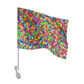 Флаг для автомобиля с принтом РАЗНОЦВЕТНЫЙ ПАЗЛ в Тюмени, 100% полиэстер | Размер: 30*21 см | blue | color | green | puzzle | red | texture | желтый | красный | мозаика | пазл | радуга | разноцветный | синий | текстуры