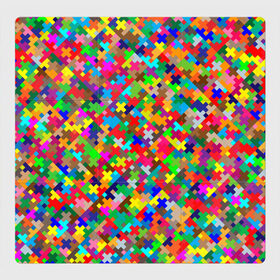 Магнитный плакат 3Х3 с принтом РАЗНОЦВЕТНЫЙ ПАЗЛ в Тюмени, Полимерный материал с магнитным слоем | 9 деталей размером 9*9 см | blue | color | green | puzzle | red | texture | желтый | красный | мозаика | пазл | радуга | разноцветный | синий | текстуры