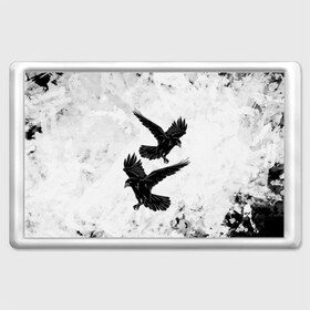 Магнит 45*70 с принтом Gothic crows в Тюмени, Пластик | Размер: 78*52 мм; Размер печати: 70*45 | animals | art | bird | black | crow | dark | halloween | wings | witch | арт | ворона | готика | готические | животные | крылья | нечисть | орел | перья | природа | птица | птица ворон | птичка | тьма | хеллоуин | хищник | черная птица