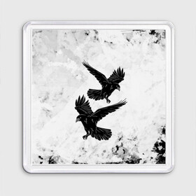 Магнит 55*55 с принтом Gothic crows в Тюмени, Пластик | Размер: 65*65 мм; Размер печати: 55*55 мм | animals | art | bird | black | crow | dark | halloween | wings | witch | арт | ворона | готика | готические | животные | крылья | нечисть | орел | перья | природа | птица | птица ворон | птичка | тьма | хеллоуин | хищник | черная птица