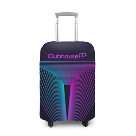 Чехол для чемодана 3D с принтом clubhouse в Тюмени, 86% полиэфир, 14% спандекс | двустороннее нанесение принта, прорези для ручек и колес | clubhouse | клабхаус | сеть | социальная