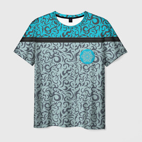 Мужская футболка 3D с принтом Снежный вихрь (Скин CSGO) в Тюмени, 100% полиэфир | прямой крой, круглый вырез горловины, длина до линии бедер | cs | go | вихрь | го | кс | скин | снежинка | снежный | узор
