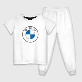 Детская пижама хлопок с принтом BMW в Тюмени, 100% хлопок |  брюки и футболка прямого кроя, без карманов, на брюках мягкая резинка на поясе и по низу штанин
 | bavaria | bayerische motoren werke | bmw | bmw ag | bmw logo | баварец | беха | бнв | бумер | бэха