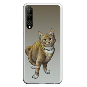 Чехол для Honor P30 с принтом полосатый уличный кот в Тюмени, Силикон | Область печати: задняя сторона чехла, без боковых панелей | арт | бандит | вектор | градиент | кот | котенок | котик | котэ | мультяшный | мяу | полоски | рисунок | рыжий | серый | уличный | хитрюга