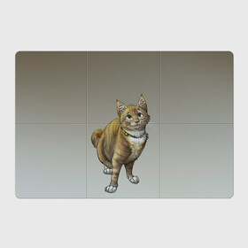 Магнитный плакат 3Х2 с принтом полосатый уличный кот в Тюмени, Полимерный материал с магнитным слоем | 6 деталей размером 9*9 см | арт | бандит | вектор | градиент | кот | котенок | котик | котэ | мультяшный | мяу | полоски | рисунок | рыжий | серый | уличный | хитрюга