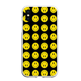 Чехол для iPhone XS Max матовый с принтом Смайлики в Тюмени, Силикон | Область печати: задняя сторона чехла, без боковых панелей | emoji | smile | sticker | грусть | любовь | печаль | плачь | смайлики | стикеры | текстура | улыбка | эмоджи | эмодзи