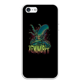 Чехол для iPhone 5/5S матовый с принтом XENOMORPH в Тюмени, Силикон | Область печати: задняя сторона чехла, без боковых панелей | 426 | alien | black | horror | predator | print | space | ufo | инопланитянин | космос | нло | принт | ужасы | хищник | черная | чужие | чужой