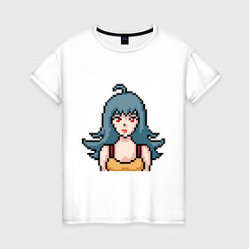 Женская футболка хлопок с принтом Pixel art anime в Тюмени, 100% хлопок | прямой крой, круглый вырез горловины, длина до линии бедер, слегка спущенное плечо | anime | art | girl | manga | pixel | аниме | арт | девушка | манга | пиксель