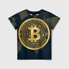 Детская футболка 3D с принтом БИТКОИН | BITCOIN в Тюмени, 100% гипоаллергенный полиэфир | прямой крой, круглый вырез горловины, длина до линии бедер, чуть спущенное плечо, ткань немного тянется | Тематика изображения на принте: bitcoin | blockchain | btc | cardano | crypto | ethereum | polkadot | tether | xrp | бинанс | биткоин | блокчейн | валюта | деньги | криптовалюта | майнер | майнинг | цифровая валюта | цифровое золото | эфир