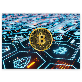 Поздравительная открытка с принтом БИТКОИН | BITCOIN в Тюмени, 100% бумага | плотность бумаги 280 г/м2, матовая, на обратной стороне линовка и место для марки
 | Тематика изображения на принте: bitcoin | blockchain | btc | cardano | crypto | ethereum | polkadot | tether | xrp | бинанс | биткоин | блокчейн | валюта | деньги | криптовалюта | майнер | майнинг | цифровая валюта | цифровое золото | эфир