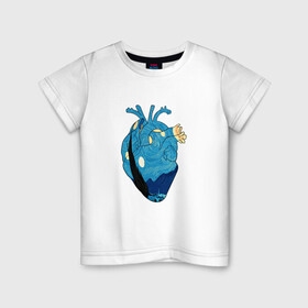 Детская футболка хлопок с принтом Сердце художника в Тюмени, 100% хлопок | круглый вырез горловины, полуприлегающий силуэт, длина до линии бедер | heart | van gogh | абстракция | ван гог | живопись | звездная ночь | искусство | картина | краски | медицина | органы | рисунок | сердечко | сердце | текстуры | художник