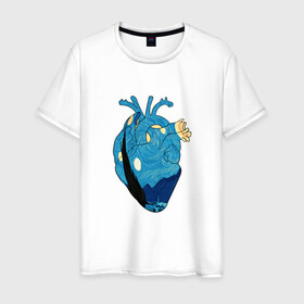 Мужская футболка хлопок с принтом Сердце художника в Тюмени, 100% хлопок | прямой крой, круглый вырез горловины, длина до линии бедер, слегка спущенное плечо. | heart | van gogh | абстракция | ван гог | живопись | звездная ночь | искусство | картина | краски | медицина | органы | рисунок | сердечко | сердце | текстуры | художник