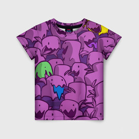 Детская футболка 3D с принтом ПикачушкА в Тюмени, 100% гипоаллергенный полиэфир | прямой крой, круглый вырез горловины, длина до линии бедер, чуть спущенное плечо, ткань немного тянется | purple | star crafts | зеленый | зубы | пикачу | уши | фиолетовый | чудики