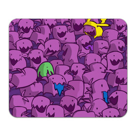 Коврик для мышки прямоугольный с принтом ПикачушкА в Тюмени, натуральный каучук | размер 230 х 185 мм; запечатка лицевой стороны | purple | star crafts | зеленый | зубы | пикачу | уши | фиолетовый | чудики