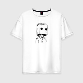 Женская футболка хлопок Oversize с принтом Little Nightmares 2 в Тюмени, 100% хлопок | свободный крой, круглый ворот, спущенный рукав, длина до линии бедер
 | little nightmares 2 | герой | игра | литл найтмер | персонаж