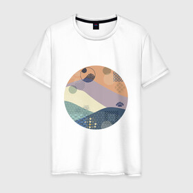 Мужская футболка хлопок с принтом Японский минимализм в Тюмени, 100% хлопок | прямой крой, круглый вырез горловины, длина до линии бедер, слегка спущенное плечо. | азиатский | арт | минимализм | пейзаж | природа | рисунок | хипстер | японский