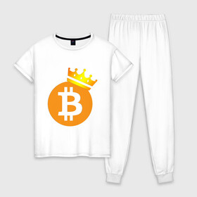 Женская пижама хлопок с принтом BITCOIN KING | БИТКОИН  (Z) в Тюмени, 100% хлопок | брюки и футболка прямого кроя, без карманов, на брюках мягкая резинка на поясе и по низу штанин | binance coin | bitcoin | blockchain | btc | cardano | crypto | ethereum | litecoin | polkadot | tether | xrp | биткоин | блокчейн | валюта | деньги | криптовалюта | майнер | майнинг | цифровая валюта | цифровое золото | эфир