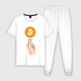 Мужская пижама хлопок с принтом BITCOIN LOVE | БИТКОИН (Z) в Тюмени, 100% хлопок | брюки и футболка прямого кроя, без карманов, на брюках мягкая резинка на поясе и по низу штанин
 | Тематика изображения на принте: binance coin | bitcoin | blockchain | btc | cardano | crypto | ethereum | litecoin | polkadot | tether | xrp | биткоин | блокчейн | валюта | деньги | криптовалюта | майнер | майнинг | цифровая валюта | цифровое золото | эфир