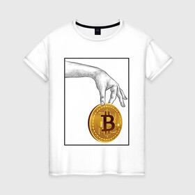 Женская футболка хлопок с принтом BITCOIN CRYPTOCURRENCE (Z) в Тюмени, 100% хлопок | прямой крой, круглый вырез горловины, длина до линии бедер, слегка спущенное плечо | binance coin | bitcoin | blockchain | btc | cardano | crypto | ethereum | litecoin | polkadot | tether | xrp | биткоин | блокчейн | валюта | деньги | криптовалюта | майнер | майнинг | цифровая валюта | цифровое золото | эфир