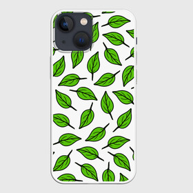 Чехол для iPhone 13 mini с принтом Листопад в Тюмени,  |  | forest | green | leaves | nature | pattern | spring | summer | весна | ветки | деревья | зеленые листья | зеленый узор | зелень | камуфляж листья | лето | листья | падающие листья | природа | растения | текстура | тропики